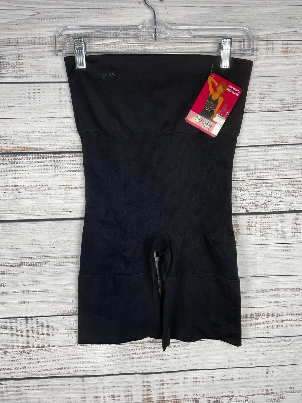SlimMe by MeMoi High Waisted Thigh Shaper Black Large NEW Shapewear Smoothing